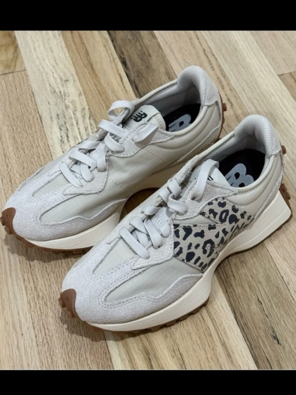 New Balance 327 Sneakers Linen/Sea Salt/Leopard - Picture 3 of 6